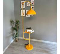 bamyum Gorkiede Floor Lamp Metal, Modern, for Bedroom, Living Room, Children's Room with E27 Socket, 30 cm Wide, Adjustable Lampshade, Yellow
