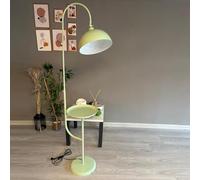 bamyum Gorkiede Floor Lamp Metal, Modern, for Bedroom, Living Room, Children's Room with E27 Socket, 30 cm Wide, Adjustable Lampshade, Mint Green
