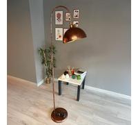 bamyum Gorkiede Floor Lamp Metal, Modern for Bedroom, Living Room, Children's Room with E27 Socket, 30 cm Wide, Adjustable Lampshade, Copper Coloured