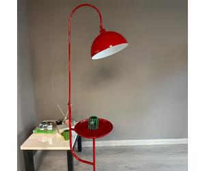 bamyum Gorkiede Floor Lamp Metal, Modern, for Bedroom, Living Room, Children's Room with E27 Socket, 30 cm Wide, Adjustable Lampshade, Red