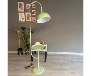 bamyum Gorkiede Floor Lamp Metal, Modern, for Bedroom, Living Room, Children's Room with E27 Socket, 30 cm Wide, Adjustable Lampshade, Mint Green