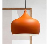 Bamyum Hanging Lamp - Circle Ø30 Cm Metal Vintage Pendant Lamp for Living Room, Kitchen, Dining Table & Children's Room - E27, Orange and White