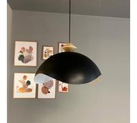 bamyum Luna Hanging Lamp, Pendant Light 40 cm, Modern Metal Kitchen Island Lights, E27 Hanging Lamp Shades for Living Room and Dining Room, Black Pendant Industrial Light