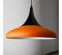 bamyum Paladin Pendant Light Vintage Metal 35 cm, Lamp Shades Ceiling, Kitchen Lights Ceiling E27, Industrial Lamp Shades Ceiling, Metal Pendant Light Fitting for Living Room and Dining Table, Orange