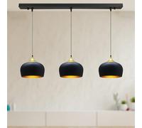 bamyum Set of 3 Industrial Lighting Fixtures Black Gold