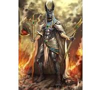 BAMZOK Diamond Painting Kits for Adults, Full Square Drill Egyptian Anubis God 12x16in, 5D DIY Diamond Painting by Number Kits, Wall Decor Gifts, Unisex, All Ages, Not Foldable