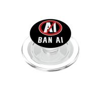 Ban AI Content Against Artificial intelligent Anti AI Art PopSockets PopGrip for MagSafe