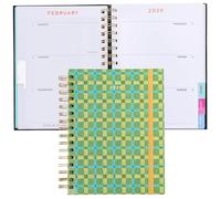 ban.do 12-Month Medium Daily and Weekly Planner Dated January 2026 - December 2026, Hard Cover Self Care Journal, Spiral Agenda with Monthly Calendar, Stickers, Art & Bonus Pages (Green Plaid)