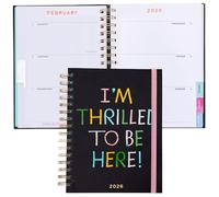 ban.do 12-Month Medium Daily and Weekly Planner Dated January 2026 - December 2026, Hard Cover Self Care Journal, Spiral Agenda with Monthly Calendar, Stickers, Art & Bonus Pages (Thrilled to Be Here)