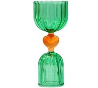 ban.do Cocktail Measuring Jigger, Double Jigger Shot Glass, 1/2 and 1 Shot Measuring Cup, Green Glass Bar Tool (Tipsy Turvy Green)