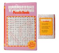 ban.do Decorative Book Shaped Vase, Word Search Ceramic Vase, Shelf Decor for Home or Office (Word Search)