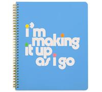 ban.do Floral Large Spiral Notebook, 11" x 9" with Pockets and 160 College Ruled Pages, Making It Up As I Go