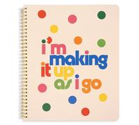 ban.do Floral Rough Draft Large Spiral Notebook, 11" x 9" with Pockets and 160 College Ruled Pages, Making It Up As I Go