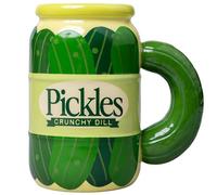 ban.do Pickle Jar Coffee Mug, Novelty Ceramic Cup with 3D Handle, 13.5 Ounce Coffee and Tea Cup, Unique Mug (Pickle Jar)