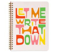 ban.do Rough Draft Mini Spiral Notebook with Saying, 8.5" x 6.75" with Pockets and 160 Lined Pages, Let Me Write That Down