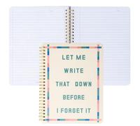 ban.do Rough Draft Mini Spiral Notebook with Saying, 8.5" x 6.75" with Pockets and 160 Lined Pages (Let Me Write That Down)