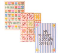 ban.do Rough Draft Notebook Journal Set of 3, Soft Cover Stitch Notebooks with 32 Lined Pages Each (My Heart is so Full)