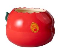 ban.do Small Apple Vase, Cute Teacher Decor, Colorful Ceramic Shelf Decor for Home or Office, Unique/Quirky/Funky/Fun Flower Vase Doubles as Pencil Cup, Apple