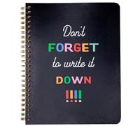 ban.do Small Quote Spiral Notebook, Don't Forget to Write it Down | 8.5" x 6.75" Mini Rough Draft Journal with 160 College Ruled Perforated Pages, Pocket, Rounded Corners, and Saying Cover