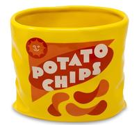 ban.do Vintage Inspired Potato Chips Bag Vase, Ceramic, Decorative, Large Flower Vase, Unique Potato Chip Decor for Home/Kitchen/Office