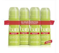 Ban Roll-On Antiperspirant Deodorant, Regular, 100 ml Bottles (Pack of 4)