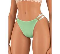 Banamic Women's Glitter Underwear Soft Strappy Thongs Sexy Underwear Panties Green