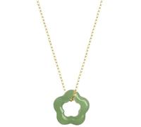 BANAN Natural Jade Necklace Hollow Carved Flower Shaped Pendant Necklace Dainty Choker Fashion Charm Necklace Chinese Jewelry green jade necklace for women men