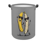 Banana And Naked Banana Funny Laundry Baskets Collapsible Waterproof Clothes Hamper Storage Bins with Handles 13.8"x13.8"x17.3" 17.3"x17.3"x17.3"