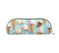 Banana And Palm Print Cosmetic Bags For Women,Receive Bag Makeup Bag Travel Storage Bag Toiletry Bags Pencil Case, Ice Cream and Waffle Pattern, One Size