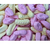 Banana and Shrimp Sweets | Pink Yellow Foam Treat Retro MIx | Halal (200g)