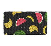 Banana and Watermelon Portable Toddler Bed Sheet Washable Cot Sheet for Small Floor Bed for Small Spaces Baby Travel 50'' x 25'' (Sheet,Bed Not Included)