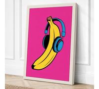 Banana Beats Pop Art Canvas Wall Art Print 30x20 Inch