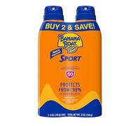 Banana Boat Sport Ultra SPF 50 Sunscreen Spray Twin Pack | Oxybenzone Free, Water Resistant, 6oz Each