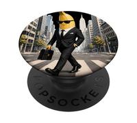 Banana Business Suit Funny Fruit Office Men Women PopSockets Adhesive PopGrip