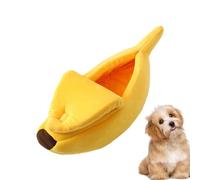 Banana Cat Bed - Warm Pet Bed for Winter Cats | Yellow Banana Shape Sleeping Bed for Dogs, Banana Bed for Dogs Novelty Design P