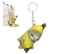 Banana Cat Keychain - Cute Plush Toy Interactive Crying Sound Toy | Small Plush Accessory for Bags, Mini Living Space Decorative Bedroom Backpack or Purse Collar