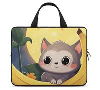 Banana Cat Print Laptop Sleeve Ultra-Thin, Waterproof Laptop Bags, Portable Protective Computer Bag with Hand Strap, Style, 17inch