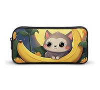 Banana Cat Print Pencil Case Large Capacity, Minimalist Pencil Pouch, Lightweight & Durable Small Storage Bag for Office Supplies Organizer
