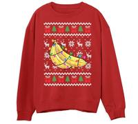 Banana Christmas Sweater Adorable Xmas Sweatshirt for Children Ugly Pullover Festive Holiday Jumper Gift, 12-13 Years, Red
