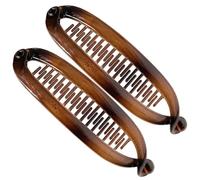 Banana Claw Hair - Double Barrette, Firm Ponytail Holder, Vintage Style Accessory, Secure Grip Piece | No Slip Banana for Curly Straight and Curly Hairstyles
