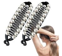 Banana Clip Thick Hair, Double Hair Clips Ponytail Holders Barrettes | 2x Classic Style Hairstyle Accessories Without Increasing Slip For A Thick And Thin Curly Hairstyle