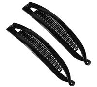 Banana Clips for Women, Double Banana Claw Clips, Ponytail Barrettes, 2 Pieces Classic Style Non-Slip Accessories, Strong Hold for Thick, Thin and Curly Styles