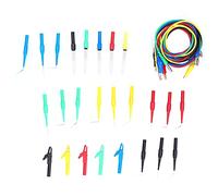 Banana Connector Test Cable Kit, Electrical Testing Cable Set with Clip and Back Probe, 5 Color - Coded Wires for Auto Diagnosis, Lab, School, Home Use