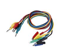 Banana Crocodile Cable, 5Pcs P1037 1M 4mm High Voltage Crocodile Cable Banana Plug to Crocodile Clip Cable Test Leads for Multimeter