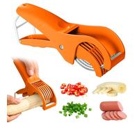 Banana Cutter Slicer：Stainless Steel Fruit Peeler Cutter，Banana Slicer，Egg Slicer，Banana Peeler，Banana Slicer Kitchen Gadget，Banana Cutter for Banana Strawberry (1, yellow)