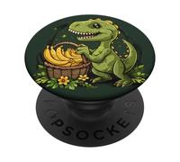 Banana Dinosaur Floral Artwork Bananas Fruit Banana Dino PopSockets Adhesive PopGrip