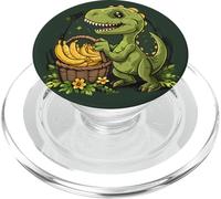 Banana Dinosaur Floral Artwork Bananas Fruit Banana Dino PopSockets PopGrip for MagSafe