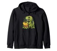 Banana Dinosaur Floral Artwork Bananas Fruit Banana Dino Zip Hoodie