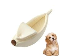 Banana Dog Bed Portable Eye-Catching Half-Open Lid Design, Short Plush