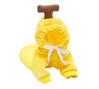 Banana Dog Hoodie Warm Costume for Small and Medium Dogs | Polyester, Yellow Fruit Style, Outdoor Autumn Use, Fine Stitching, Fits 2 to 3kg and 3 to 4.5kg